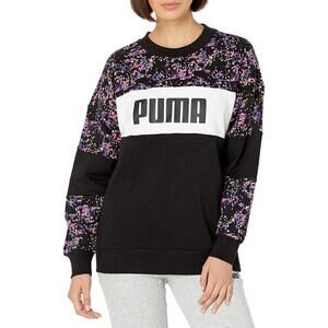 Puma Womens All Over Print Crew Sweatshirt Size XS